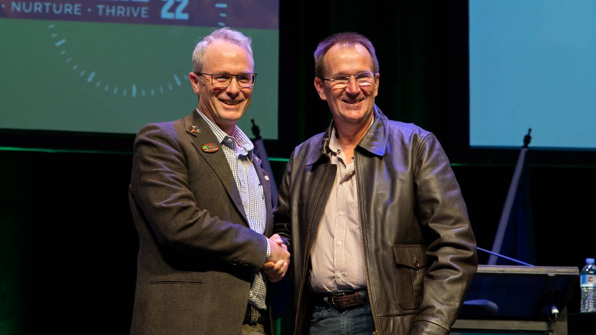 Newly appointed Rural Doctors Association of Queensland president Dr Matt Masel (left) with outgoing president Dr Michael Reinke. Picture: Brandon Long