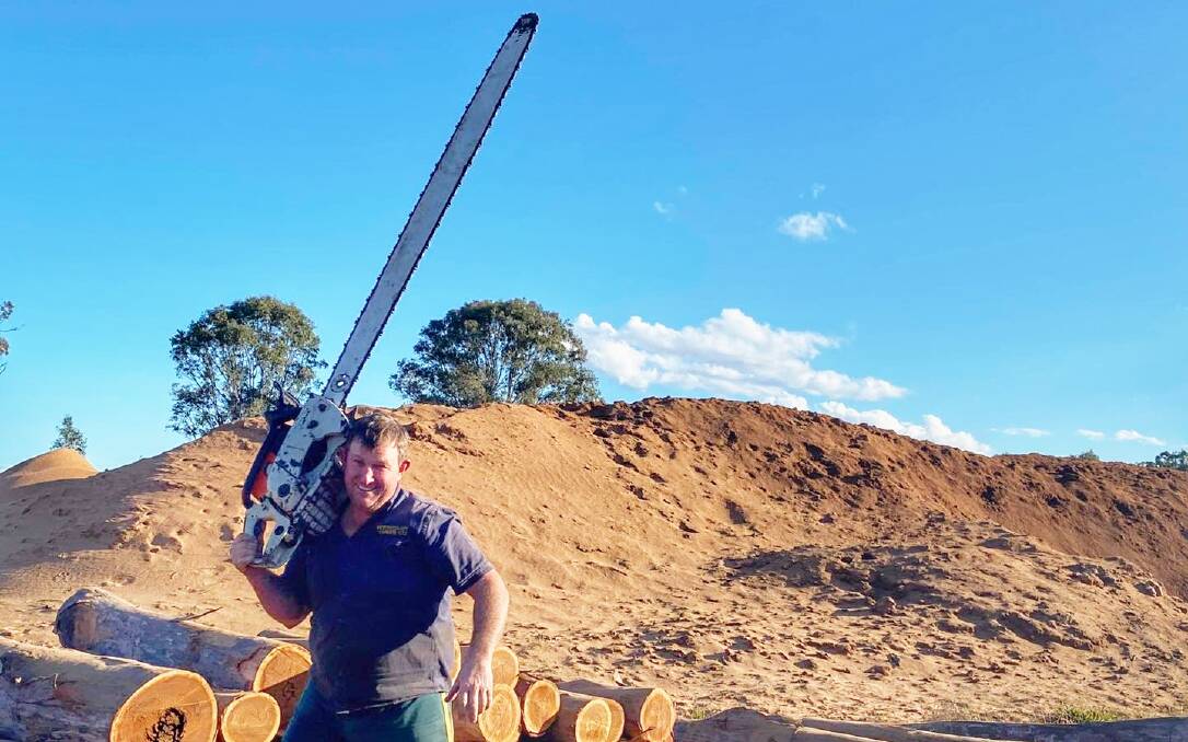 Ross Pershouse knows his way around a chainsaw. : Picture: Supplied Ginneth Pershouse