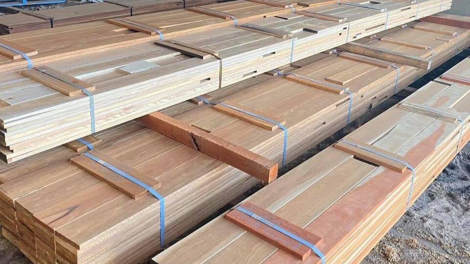The timber decking boards produced by the Pershouse couple. Picture: Supplied Ginneth Pershouse