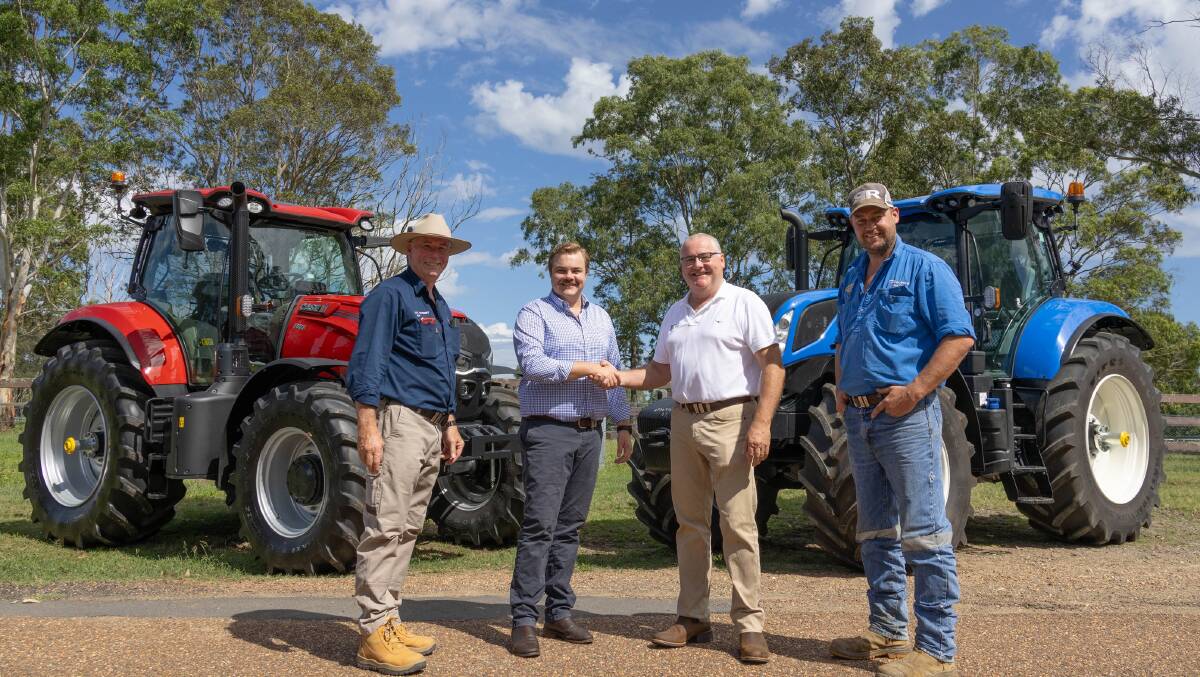 At the partnership announcement were Neil Mudd (Case IH KP &DC Machinery), Tobie Payne (CNH Industrial), Rob Rein (Tocal College) and Matt Jackson (Double R New Holland). Picture supplied