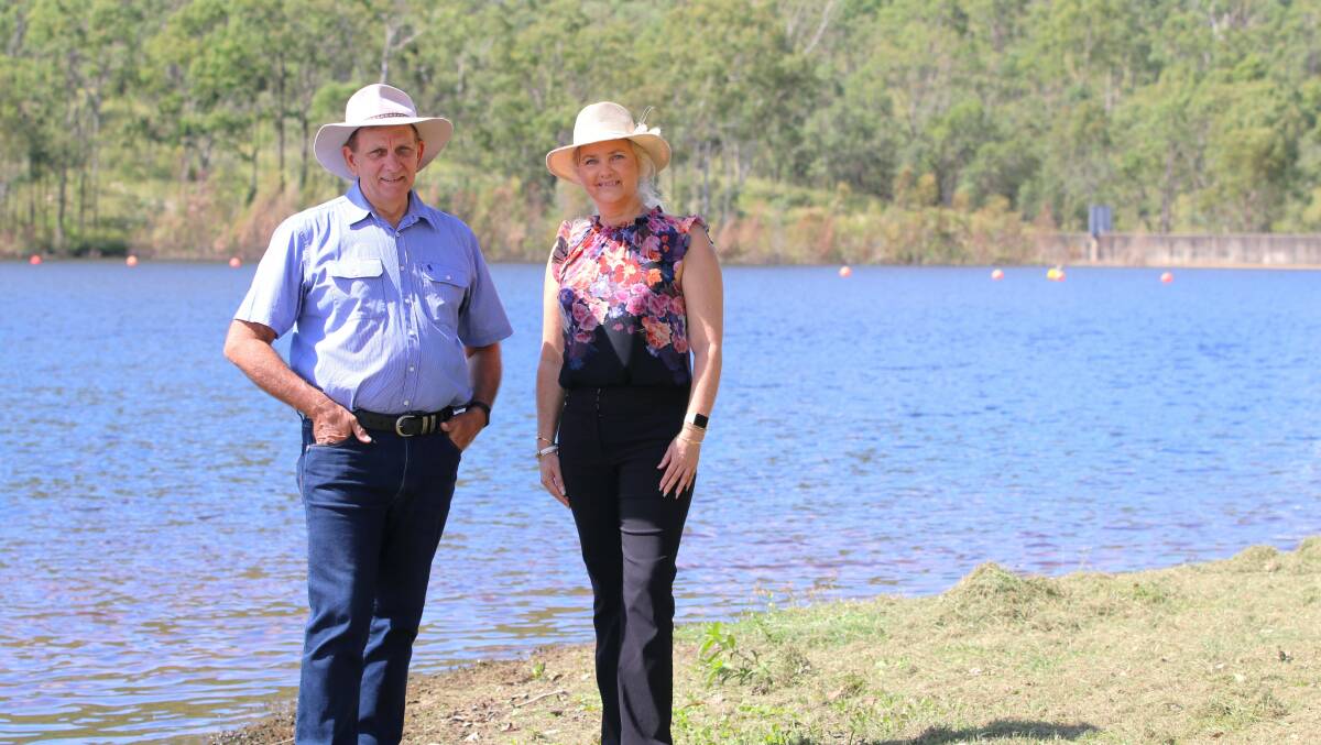 Mayor Tony Williams and councillor Cherie Rutherford at Mt Morgan No 7 Dam. Picture supplied by Rockhampton Regional Council