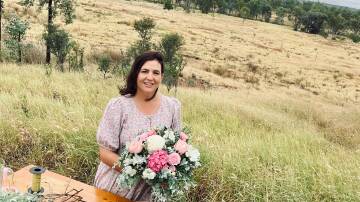 Jolene Priddle at work with flowers at Avoca, near Alpha. Picture: Emily Watterson