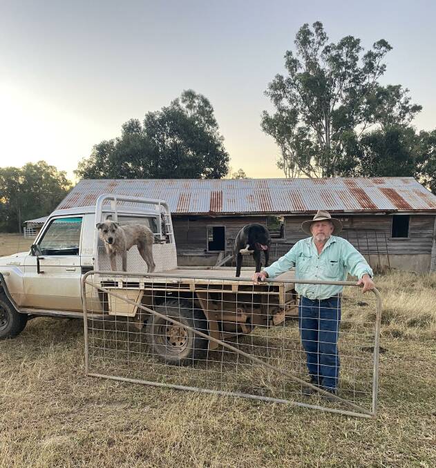 Calliope cattleman Geoff Anderson with a gate he will use to replace the ones which were stolen. Picture: Kyle Anderson