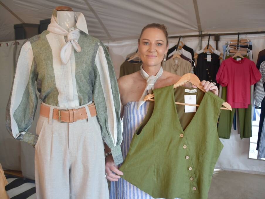 Cheynee Wedrat of Silver by Diamond with some of the stock at her pop up store at Ag-Grow. Picture: Judith Maizey