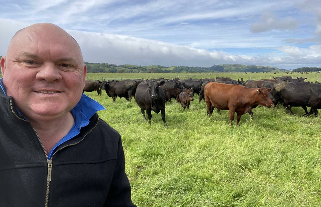 Angus Australia CEO Scott Wright with a mob of Angus cattle. Picture by Scott Wright