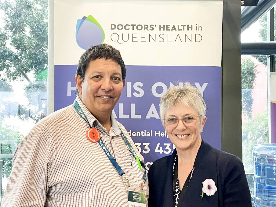 Professor Tarun Sen Gupta, JCU Townsville and Dr Jennifer Schafer, Doctors Health Queensland medical director, said providing 24/7 peer support to doctors and medical students across the state was very important. Picture: Alison Paterson 