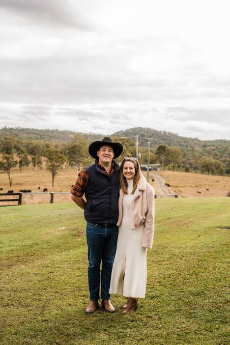 Cameron Crouch and Aimee Carding at Skyline Farm, their property at Rosedale on he Scenic Rim. Picture: Supplied
