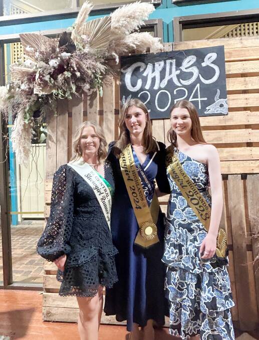 2024 Central Highlands showgirl runner up Annalee Godwin, 2024 Central Highlands Showgirl winner Sarah Perkins and 2023 Central Highlands Showgirl Lillian Lawrence. Picture: Supplied 