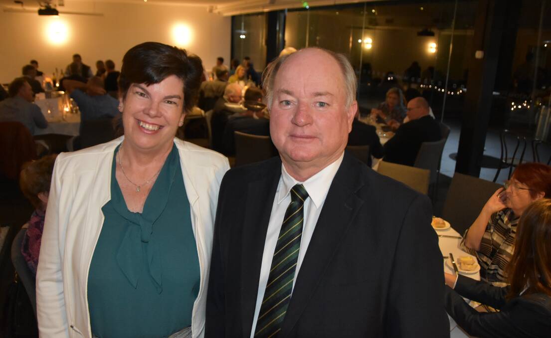 Australian Brahman Breeders' Association general manager Anastasia Fanning with Australian Country Choice's David Foote, who gave an entertaining talk at the conference dinner.
