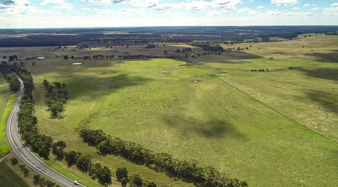 The farm block on five titles fronts the Princes Highway. Picture from Miller Whan and John of Mount Gambier