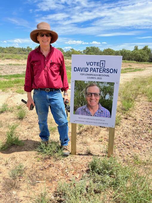 David Paterson knocks in another coreflute for his by-election campaign. Picture supplied.