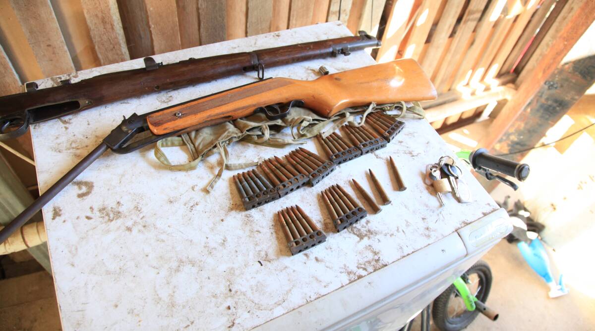 The weapons located at the Marburg property.