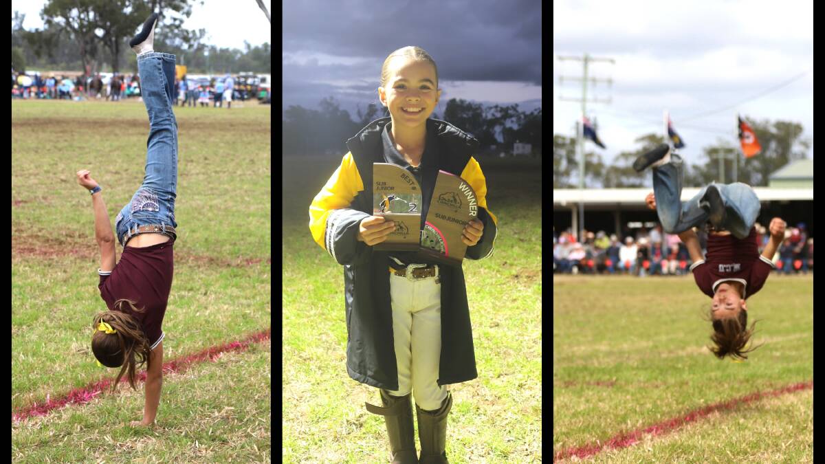 West Australian sub-junior Charlize Sibley in action on the sidelines, and receiving her best No 2 trophy. Collage by Sally Gall.