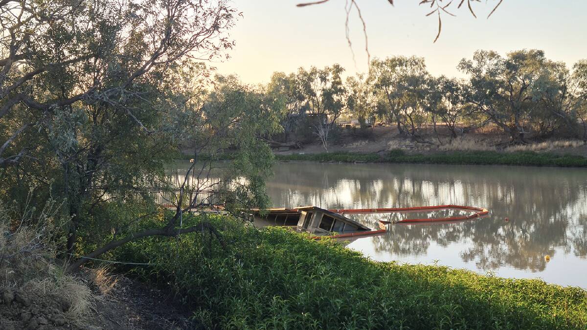 The site where the Pride of the Murray sank in the Thomson River at Longreach.