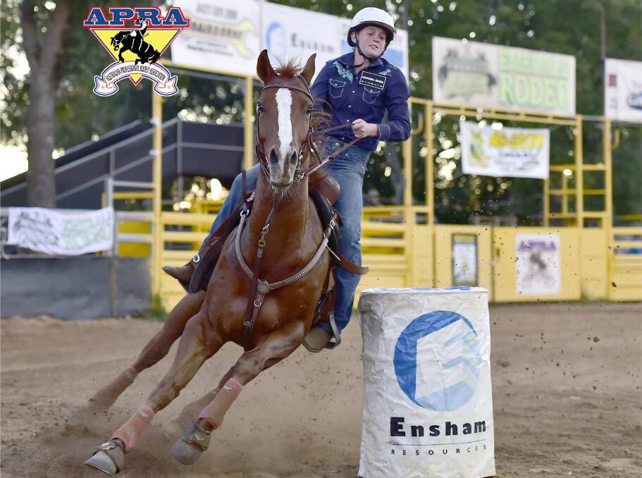 UP AND COMING: Ellysa Kenny will be one to watch after she won round 1 of the open Barrel Race at the Mt Isa Rodeo this year while still a junior. Picture: Dave Ethell