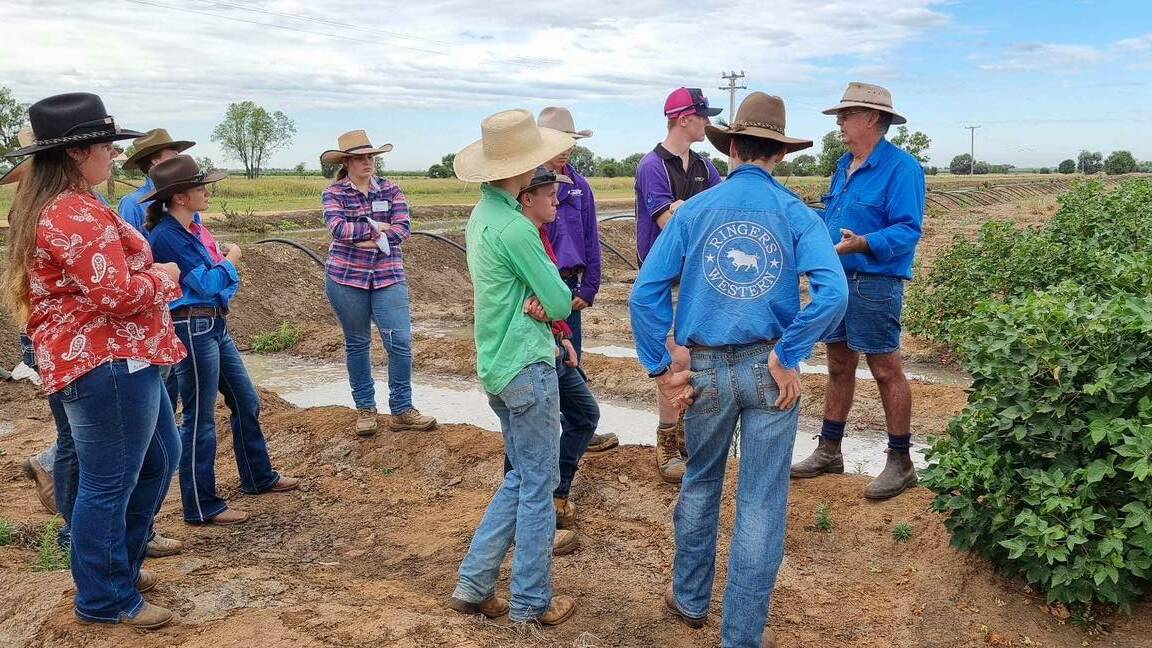 Industry mentor Denis Kiely welcomed LEADAg students to his farm again this year to dive further into cropping production and management. Picture supplied by CHRRUP 
