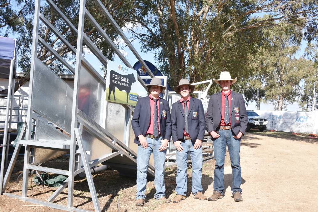 Portable cattle yards, fabricated by current Certificate 2 engineering pathways students of SCOTS PGC College, sold and on display at 2024 Elders FarmFest. Picture: Ben Harden 