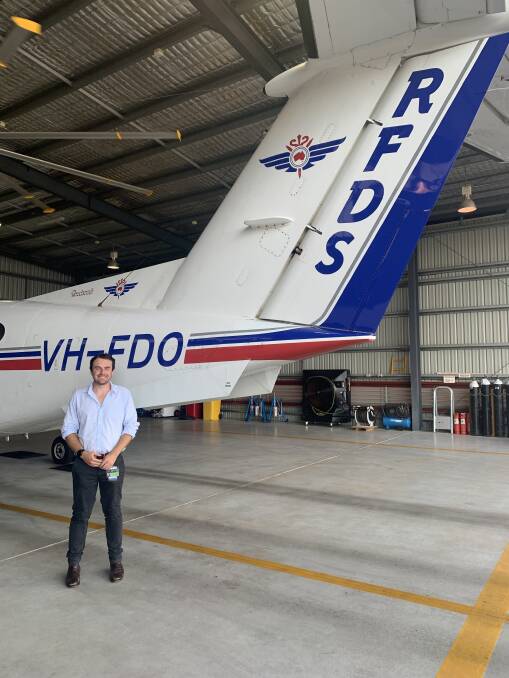 Medical student Jared Lawrence onboard with the Royal Flying Doctor as part of his final year's placement in the field. Picture supplied.