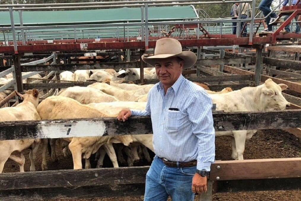 Gympie  Shane Bishop, Garglen, with his heifers that sold for $3.09.