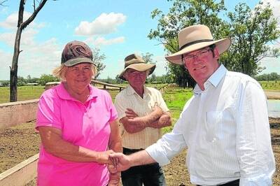 Agriculture Minister John McVeigh visited Bev and Gary Ward at Loakglen Dairy, Mundubbera, and witnessed the devastation first hand on Tuesday. - Picture: SARAH COULTON.