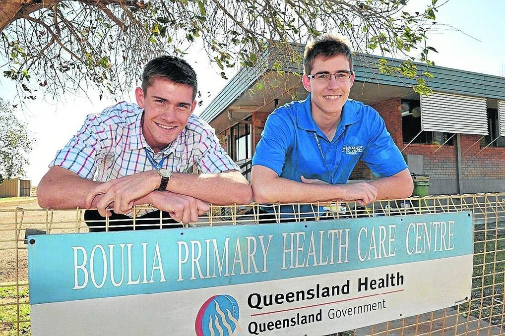 JCU medical students Jack Perry and Geoff Hannan gaining invaluable experience in Boulia.