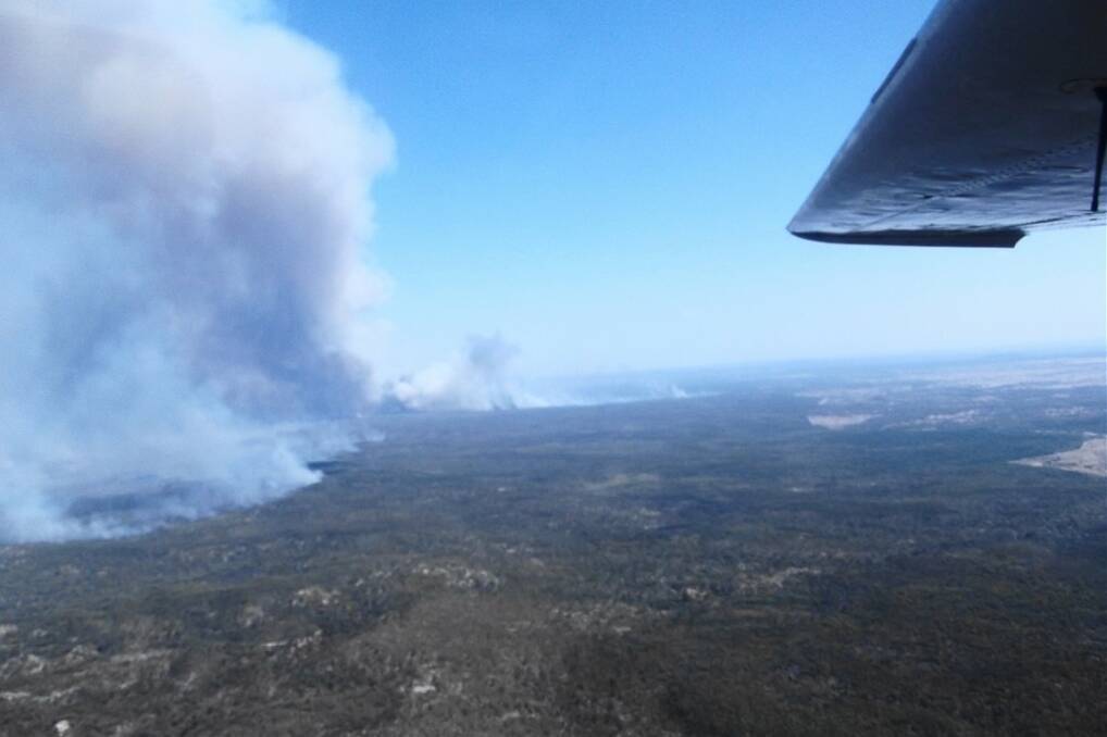 Aerial photos of the bushfire activity in the Springsure region last week supplied by QFRS.