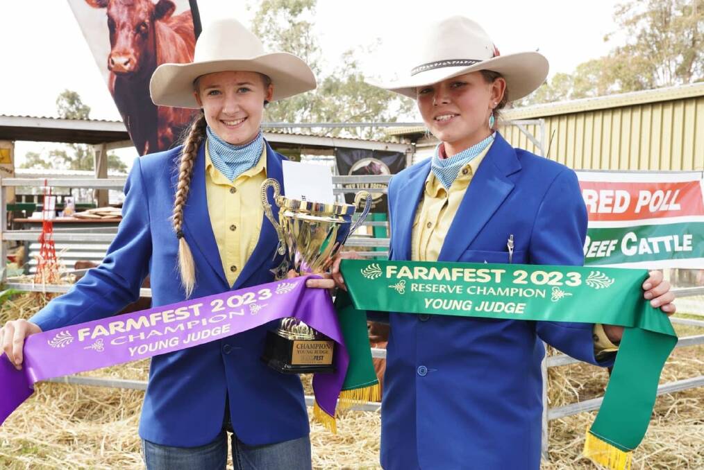 Boonah State HIgh School students Izzabella Jaret was then sashed champion young judge while reserve champion was Taleah Bull. Pictures supplied. 