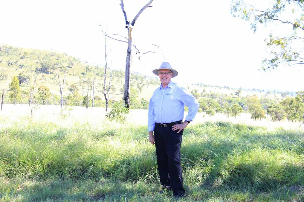 South Burnett Mayor Keith Campbell at the proposed site of the Coopers Gap wind farm. 