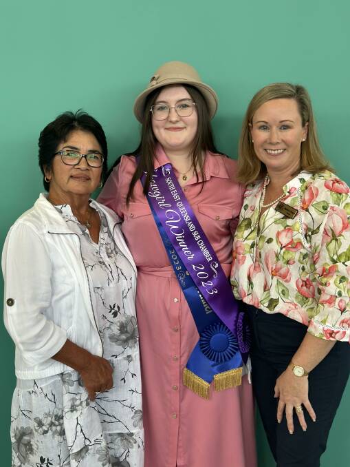 South East Queensland Sub Chamber president Ella Parsons with Bethany McDonald and Mudgeeraba Show Society president Melanie Bryson. Picture: Mudgeeraba Show Society 