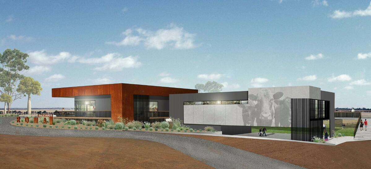 An artist impression of the proposed multi-purpose facility at the Roma Saleyards. 