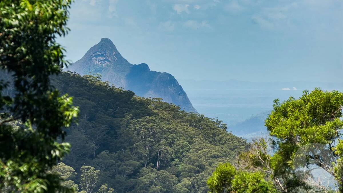 The 16 hectare property looks across the Glasshouse Mountains to the distant Moreton Island. Picture supplied