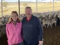 Liz and Andrew Scarlett, Berridale, NSW, were first-time entrants in the Berridale, NSW, ewe competition. Picture by Stephen Burns